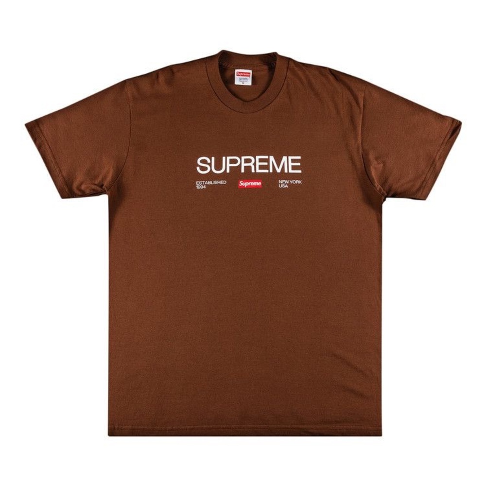 Supreme Est 1994 Tee Chocolate Brown Short Sleeve Tee